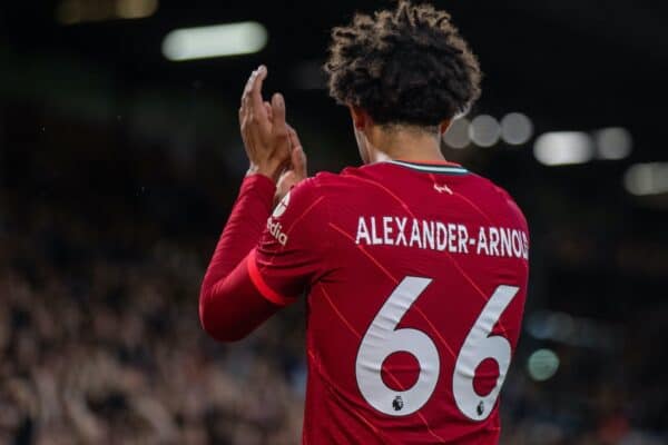 LEEDS, ENGLAND - Sunday, September 12, 2021: Liverpool's Trent Alexander-Arnold during the FA Premier League match between Leeds United FC and Liverpool FC at Elland Road. Liverpool won 3-0. (Pic by David Rawcliffe/Propaganda)