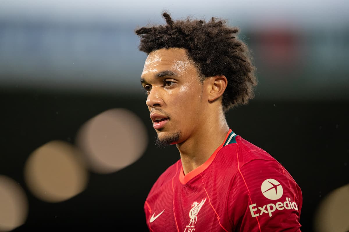 LEEDS, ENGLAND - Sunday, September 12, 2021: Liverpool's Trent Alexander-Arnold during the FA Premier League match between Leeds United FC and Liverpool FC at Elland Road. Liverpool won 3-0. (Pic by David Rawcliffe/Propaganda)