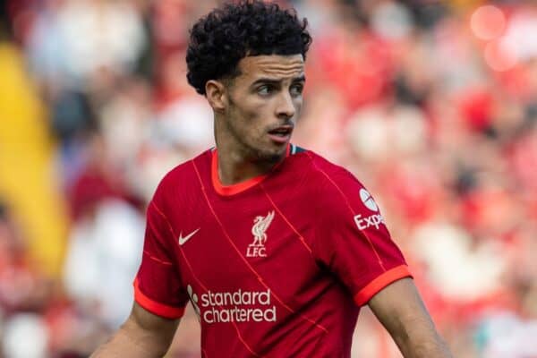 LIVERPOOL, ENGLAND - Saturday, September 18, 2021: Liverpool's Curtis Jones during the FA Premier League match between Liverpool FC and Crystal Palace FC at Anfield. Liverpool won 3-0. (Pic by David Rawcliffe/Propaganda)