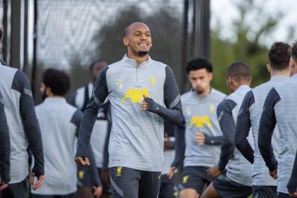 LIVERPOOL, ENGLAND - Monday, September 27, 2021: Liverpool's Fabio Henrique Tavares 'Fabinho' during a training session at the AXA Training Centre ahead of the UEFA Champions League Group B Matchday 2 game between FC Porto and Liverpool FC. (Pic by David Rawcliffe/Propaganda)