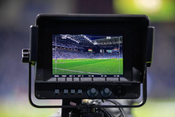 PORTO, PORTUGAL - Tuesday, September 28, 2021: A television camera monitor during the UEFA Champions League Group B Matchday 2 game between FC Porto and Liverpool FC at the Estádio do Dragão. Liverpool won 5-1. General (Pic by David Rawcliffe/Propaganda)