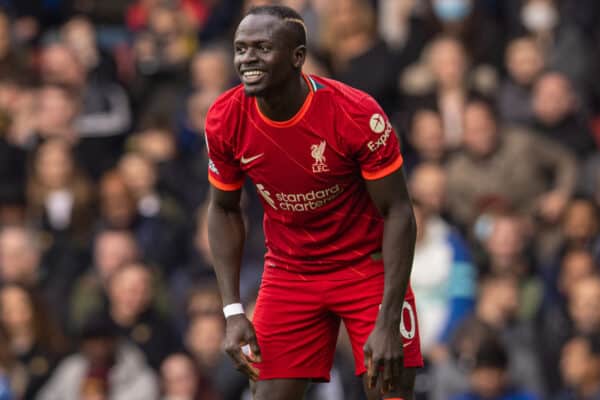 WATFORD, ENGLAND - Saturday, October 16, 2021: Liverpool's Sadio Mané during the FA Premier League match between Watford FC and Liverpool FC at Vicarage Road. Liverpool won 5-0. (Pic by David Rawcliffe/Propaganda)