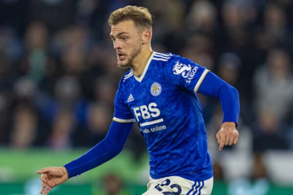 LEICESTER, ENGLAND - Tuesday, December 28, 2021: Leicester City's Kiernan Dewsbury-Hall during the FA Premier League match between Leicester City FC and Liverpool FC at the King Power Stadium. Leicester City won 1-0. (Pic by David Rawcliffe/Propaganda)