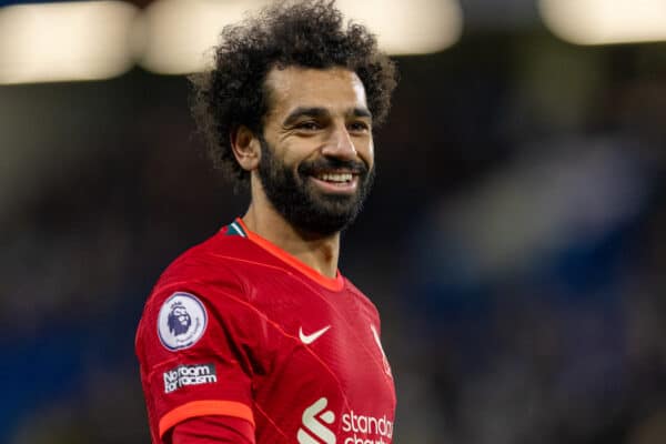 LONDON, ENGLAND - Sunday, January 2, 2022: Liverpool's Mohamed Salah during the FA Premier League match between Chelsea FC and Liverpool FC at Stamford Bridge. The game ended in a 2-2 draw. (Pic by David Rawcliffe/Propaganda)