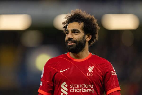 LONDON, ENGLAND - Sunday, January 2, 2022: Liverpool's Mohamed Salah during the FA Premier League match between Chelsea FC and Liverpool FC at Stamford Bridge. The game ended in a 2-2 draw. (Pic by David Rawcliffe/Propaganda)