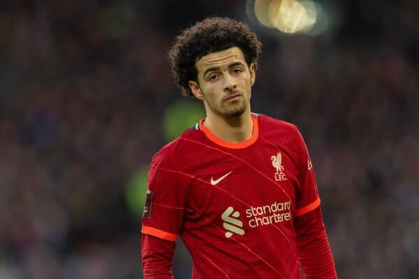 LIVERPOOL, ENGLAND - Sunday, January 9, 2022: Liverpool's Curtis Jones during the FA Cup 3rd Round match between Liverpool FC and Shrewsbury Town FC at Anfield. Liverpool won 4-1. (Pic by David Rawcliffe/Propaganda)