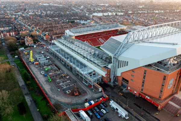 Anfield Road end construction, January 2022. (Pic by David Rawcliffe/Propaganda)