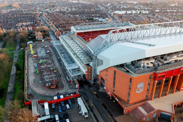 Anfield Road end construction, January 2022. (Pic by David Rawcliffe/Propaganda)