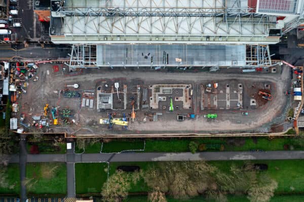 Anfield Road end construction, January 2022. (Pic by David Rawcliffe/Propaganda)