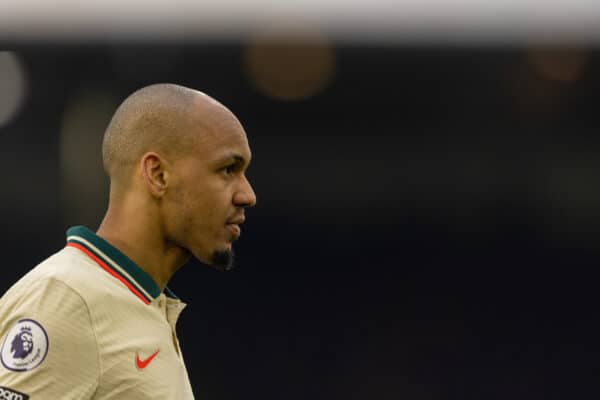 LONDON, ENGLAND - Sunday, January 23, 2022: Liverpool's Fabio Henrique Tavares 'Fabinho' during the FA Premier League match between Crystal Palace FC and Liverpool FC at Selhurst Park. Liverpool won 3-1. (Pic by David Rawcliffe/Propaganda)