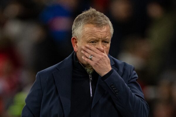 MANCHESTER, ENGLAND - Friday, February 4, 2022: Middlesbrough's manager Chris Wilder during the FA Cup 4th Round match between Manchester United FC and Middlesbrough FC at Old Trafford. The game ended 1-1 after extra-time. Middlesbrough won 8-7 on penalties. (Pic by David Rawcliffe/Propaganda)