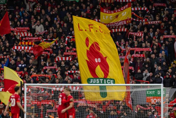 Anfield, Kop, Justice Hillsborough flag (Pic by David Rawcliffe/Propaganda)