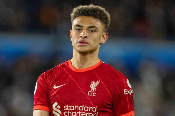 LEEDS, ENGLAND - Monday, February 7, 2022: Liverpool's substitute Fidel O'Rourke during the Premier League 2 Division 1 match between Leeds FC Under-23's and Liverpool FC Under-23's at Elland Road. Leeds United won 3-0. (Pic by David Rawcliffe/Propaganda)