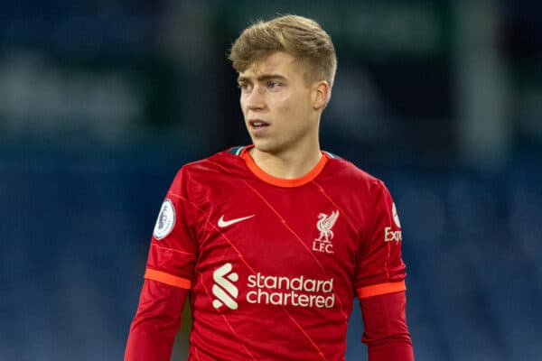 LEEDS, ENGLAND - Monday, February 7, 2022: Liverpool's substitute Jack Bearne during the Premier League 2 Division 1 match between Leeds FC Under-23's and Liverpool FC Under-23's at Elland Road. Leeds United won 3-0. (Pic by David Rawcliffe/Propaganda)