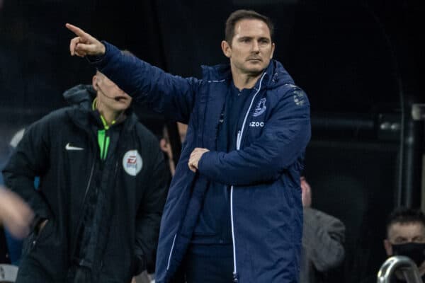 NEWCASTLE-UPON-TYNE, ENGLAND - Tuesday, February 8, 2022: Everton's manager Frank Lampard during the FA Premier League match between Newcastle United FC and Everton FC at St. James’ Park. (Pic by David Rawcliffe/Propaganda)