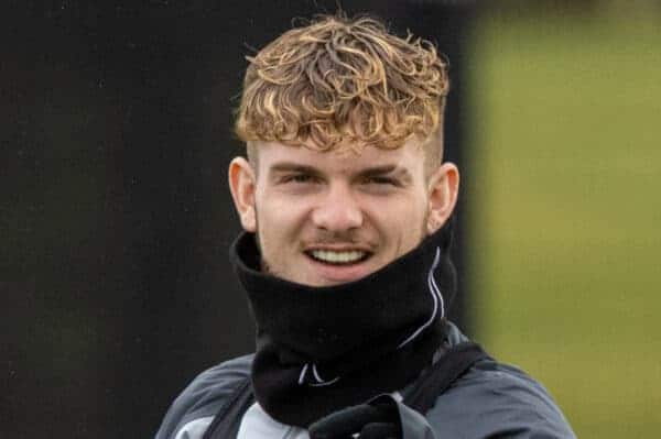 LIVERPOOL, ENGLAND - Tuesday, February 15, 2022: Liverpool's Harvey Elliott during a training session at the AXA Training Centre ahead of the UEFA Champions League Round of 16 1st Leg game between FC Internazionale Milano and Liverpool FC. (Pic by David Rawcliffe/Propaganda)