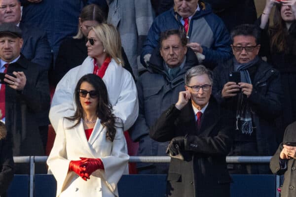 LONDON, ENGLAND - Sunday, February 27, 2022: Liverpool's owner John W. Henry and his wife Linda Pizzuti during the Football League Cup Final match between Chelsea FC and Liverpool FC at Wembley Stadium. Liverpool won 11-10 on penalties after a goal-less draw. (Pic by David Rawcliffe/Propaganda)