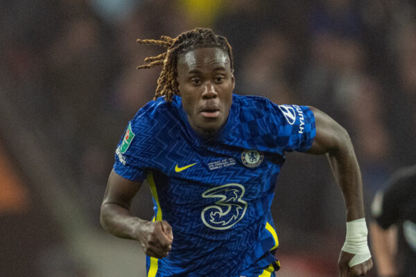 LONDON, ENGLAND - Sunday, February 27, 2022: Chelsea's Trevoh Chalobah during the Football League Cup Final match between Chelsea FC and Liverpool FC at Wembley Stadium. Liverpool won 11-10 on penalties after a goal-less draw. (Pic by David Rawcliffe/Propaganda)