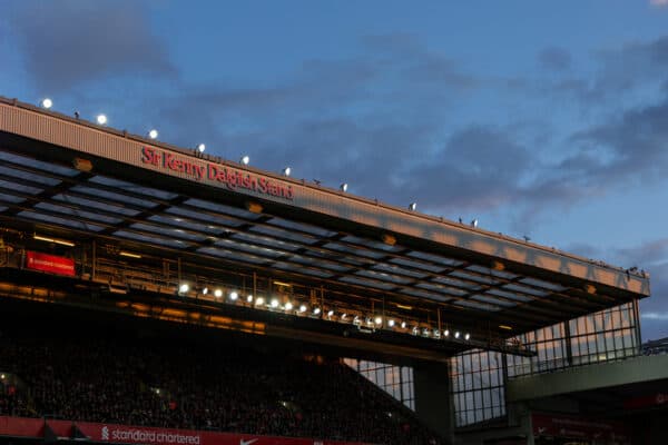 LIVERPOOL, ENGLAND - Friday, March 4, 2022: The Kenny Dalglish Stand (formerly the Centenary and Kemlyn Road) during the FA Premier League match between Liverpool FC and West Ham United FC at Anfield. General (Pic by David Rawcliffe/Propaganda)