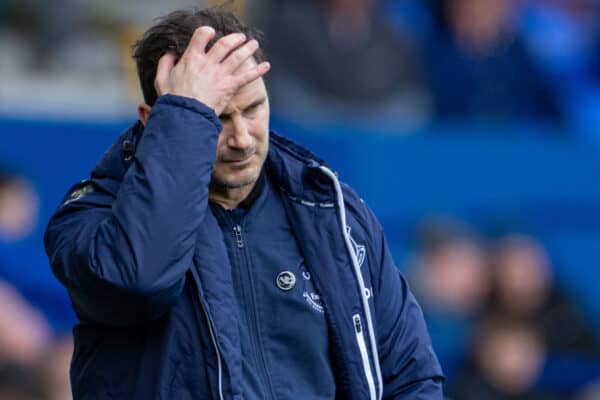 LIVERPOOL, ENGLAND - Sunday, March 13, 2022: Everton's manager Frank Lampard during the FA Premier League match between Everton FC and Wolverhampton Wanderers FC at Goodison Park. Wolverhampton Wanderers won 1-0. (Pic by David Rawcliffe/Propaganda)