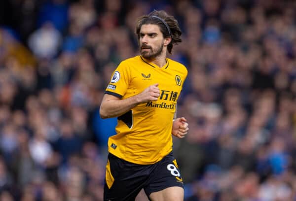 LIVERPOOL, ENGLAND - Sunday, March 13, 2022: Wolverhampton Wanderers' Rúben Neves during the FA Premier League match between Everton FC and Wolverhampton Wanderers FC at Goodison Park. Wolverhampton Wanderers won 1-0. (Pic by David Rawcliffe/Propaganda)