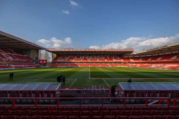 NOTTINGHAM, ANGLETERRE - dimanche 20 mars 2022 : vue générale avant le match de quart de finale de la FA Cup entre Nottingham Forest FC et Liverpool FC au City Ground.  Liverpool a gagné 1-0.  (Photo de David Rawcliffe/Propagande)