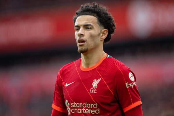 LIVERPOOL, ENGLAND - Saturday, April 2, 2022: Liverpool's Curtis Jones during the FA Premier League match between Liverpool FC and Watford FC at Anfield. Liverpool won 2-0. (Pic by David Rawcliffe/Propaganda)