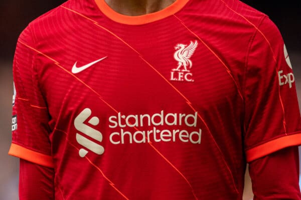 Shirt sponsor Standard Chartered kit 2021-22 (Pic by David Rawcliffe/Propaganda)