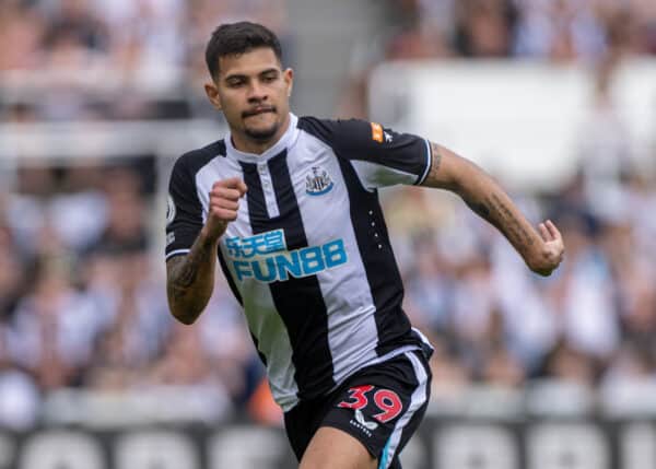 NEWCASTLE-UPON-TYNE, ENGLAND - Saturday, April 30, 2022: Newcastle United's Bruno Guimarães during the FA Premier League match between Newcastle United FC and Liverpool FC at St James' Park. Liverpool won 1-0. (Pic by David Rawcliffe/Propaganda)