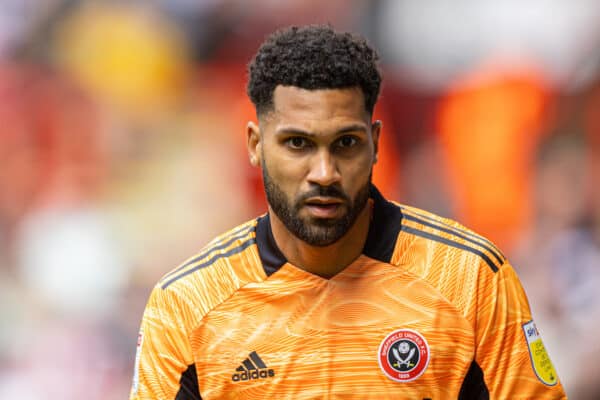 SHEFFIELD, ENGLAND - Saturday, May 7, 2022: Sheffield United's goalkeeper Wes Foderingham during the Football League Championship match between Sheffield United FC and Fulham FC at Bramall Lane. (Pic by David Rawcliffe/Propaganda)