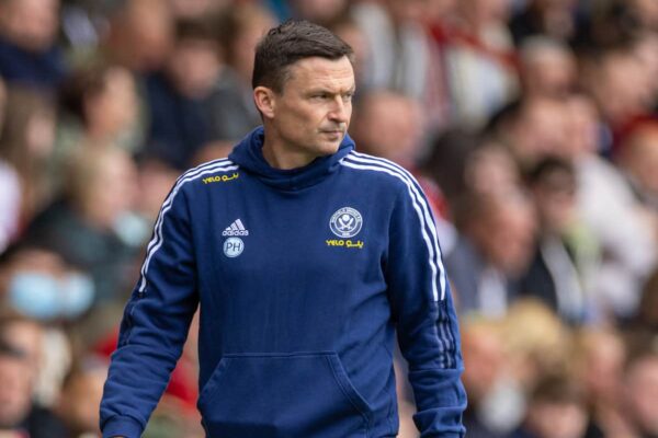 SHEFFIELD, ENGLAND - Saturday, May 7, 2022: Sheffield United's manager Paul Heckingbottom during the Football League Championship match between Sheffield United FC and Fulham FC at Bramall Lane. (Pic by David Rawcliffe/Propaganda)