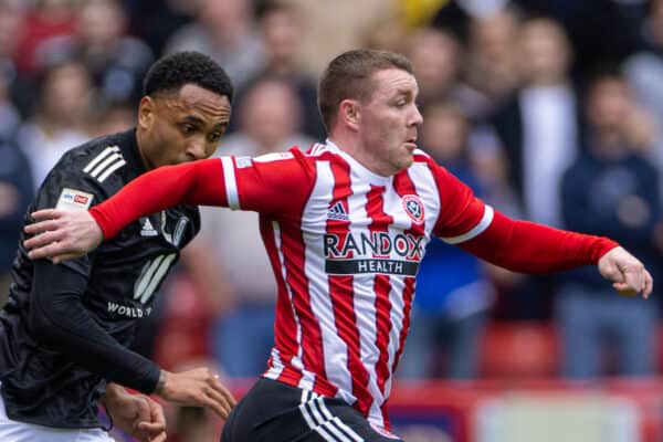 SHEFFIELD, ENGLAND - Saturday, May 7, 2022: Sheffield United's John Fleck during the Football League Championship match between Sheffield United FC and Fulham FC at Bramall Lane. (Pic by David Rawcliffe/Propaganda)