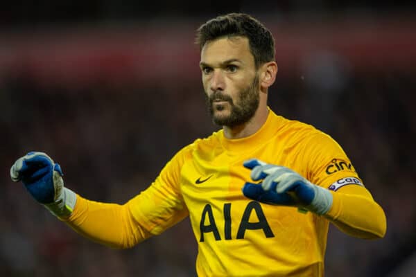 LIVERPOOL, ENGLAND - Saturday, May 7, 2022: Tottenham Hotspur's goalkeeper Hugo Lloris during the FA Premier League match between Liverpool FC and Tottenham Hotspur FC at Anfield. The game ended in a 1-1 draw. (Pic by David Rawcliffe/Propaganda)