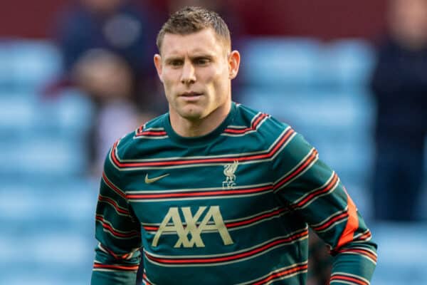 BIRMINGHAM, ENGLAND - Tuesday, May 10, 2022: Liverpool's James Milner during the pre-match warm-up before the FA Premier League match between Aston Villa FC and Liverpool FC at Villa Park. (Pic by David Rawcliffe/Propaganda)