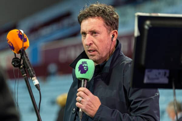 BIRMINGHAM, ENGLAND - Tuesday, May 10, 2022: Former Liverpool player Robbie Fowler during the FA Premier League match between Aston Villa FC and Liverpool FC at Villa Park. (Pic by David Rawcliffe/Propaganda)