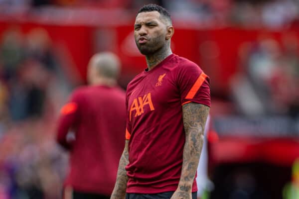 MANCHESTER, ENGLAND - Saturday, May 21, 2022: Liverpool's Jermaine Pennant during the pre-match warm-up before the MUFC Foundation friendly 'Legends of the North' match between Manchester United FC Legends and Liverpool FC Legends at Old Trafford. Liverpool won 3-1. (Pic by David Rawcliffe/Propaganda)