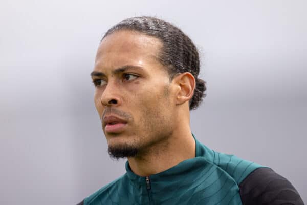 LIVERPOOL, ENGLAND - Wednesday, May 25, 2022: Liverpool's Virgil van Dijk during a training session at the AXA Training Centre ahead of the UEFA Champions League Final game between Liverpool FC and Real Madrid CF. (Pic by David Rawcliffe/Propaganda)