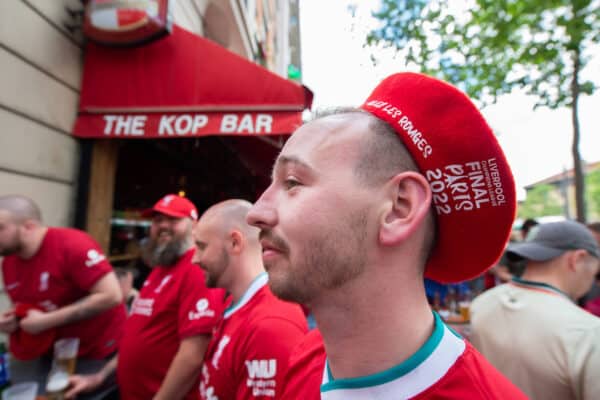 PARIS, FRANCE - Friday, May 27, 2022: Liverpool supporters arrive in Paris ahead of the UEFA Champions League Final game between Liverpool FC and Real Madrid CF. (Photo by Propaganda)