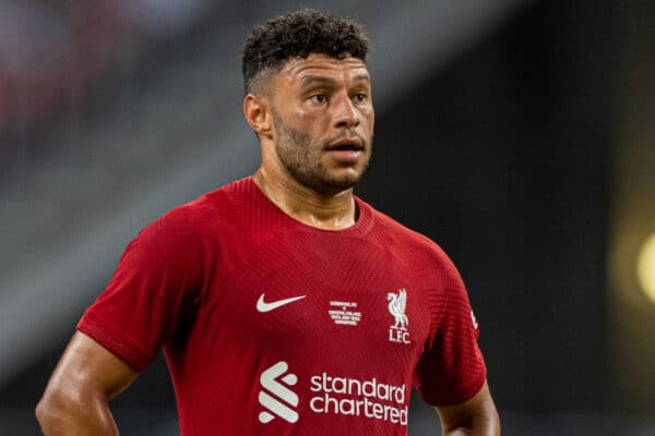 SINGAPORE - Friday, July 15, 2022: Liverpool's Alex Oxlade-Chamberlain during the Standard Chartered Singapore Trophy pre-season friendly match between Liverpool FC and Crystal Palace FC at the Singapore National Stadium. Liverpool won 2-0. (Pic by David Rawcliffe/Propaganda)