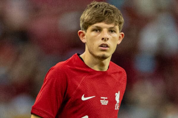 SINGAPORE - Friday, July 15, 2022: Liverpool's Leighton Clarkson during the Standard Chartered Singapore Trophy pre-season friendly match between Liverpool FC and Crystal Palace FC at the Singapore National Stadium. Liverpool won 2-0. (Pic by David Rawcliffe/Propaganda)