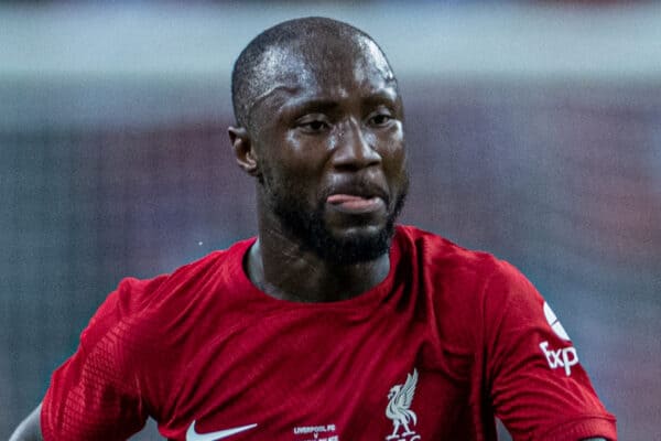 SINGAPORE - Friday, July 15, 2022: Liverpool's Naby Keita during the Standard Chartered Singapore Trophy pre-season friendly match between Liverpool FC and Crystal Palace FC at the Singapore National Stadium. Liverpool won 2-0. (Pic by David Rawcliffe/Propaganda)