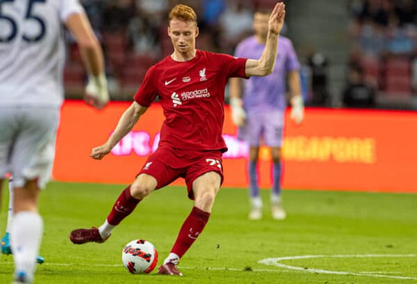 SINGAPORE - Friday, July 15, 2022: Liverpool's Sepp van den Berg during the Standard Chartered Singapore Trophy pre-season friendly match between Liverpool FC and Crystal Palace FC at the Singapore National Stadium. Liverpool won 2-0. (Pic by David Rawcliffe/Propaganda)