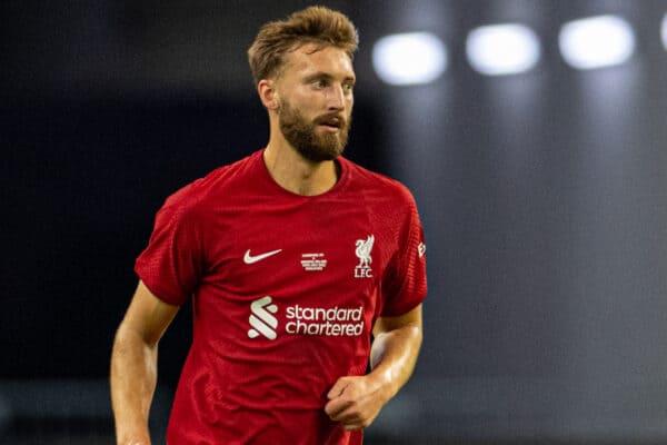 SINGAPORE - Friday, July 15, 2022: Liverpool's Nathaniel Phillips during the Standard Chartered Singapore Trophy pre-season friendly match between Liverpool FC and Crystal Palace FC at the Singapore National Stadium. Liverpool won 2-0. (Pic by David Rawcliffe/Propaganda)