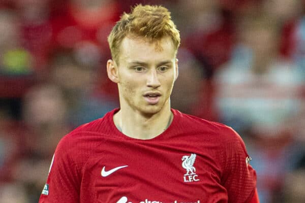 LIVERPOOL, ENGLAND - Sunday, July 31, 2022: Liverpool's Sepp van den Berg during a pre-season friendly match between Liverpool FC and RC Strasbourg Alsace at Anfield. Strasbourg won 3-0. (Pic by David Rawcliffe/Propaganda)