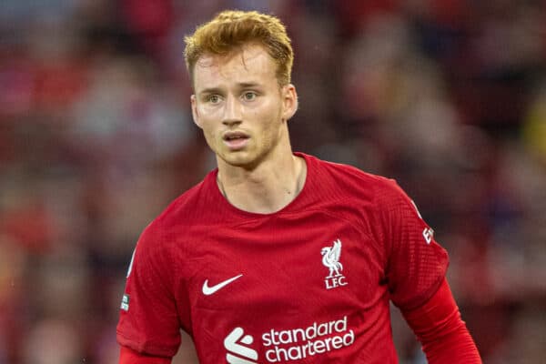 LIVERPOOL, ENGLAND - Sunday, July 31, 2022: Liverpool'sSepp van den Berg during a pre-season friendly match between Liverpool FC and RC Strasbourg Alsace at Anfield. Strasbourg won 3-0. (Pic by David Rawcliffe/Propaganda)