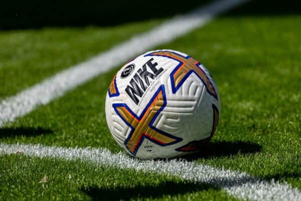 LONDON, ENGLAND - Saturday, August 6, 2022: The official Nike match ball during the FA Premier League match between Fulham FC and Liverpool FC at Craven Cottage. The game ended in a 2-2 draw. (Pic by David Rawcliffe/Propaganda)