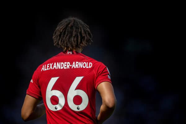 Trent Alexander-Arnold, squad number 66, Liverpool. (Pic by David Rawcliffe/Propaganda)