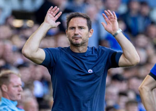 LIVERPOOL, ENGLAND - Saturday, August 20, 2022: Everton's manager Frank Lampard during the FA Premier League match between Everton FC and Nottingham Forest FC at Goodison Park. (Pic by David Rawcliffe/Propaganda)