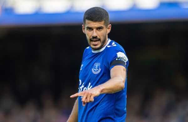 LIVERPOOL, ENGLAND - Saturday, August 20, 2022: Everton's Conor Coady during the FA Premier League match between Everton FC and Nottingham Forest FC at Goodison Park. (Pic by David Rawcliffe/Propaganda)