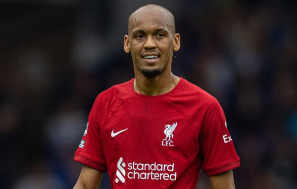 LIVERPOOL, ENGLAND - Saturday, September 3, 2022: Liverpool's Fabio Henrique Tavares 'Fabinho' during the FA Premier League match between Everton FC and Liverpool FC, the 241st Merseyside Derby, at Goodison Park. (Pic by David Rawcliffe/Propaganda)